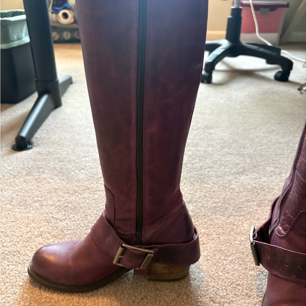 John Fluevog Women's Tall Leather Boots in Purple - Picture 2 of 8